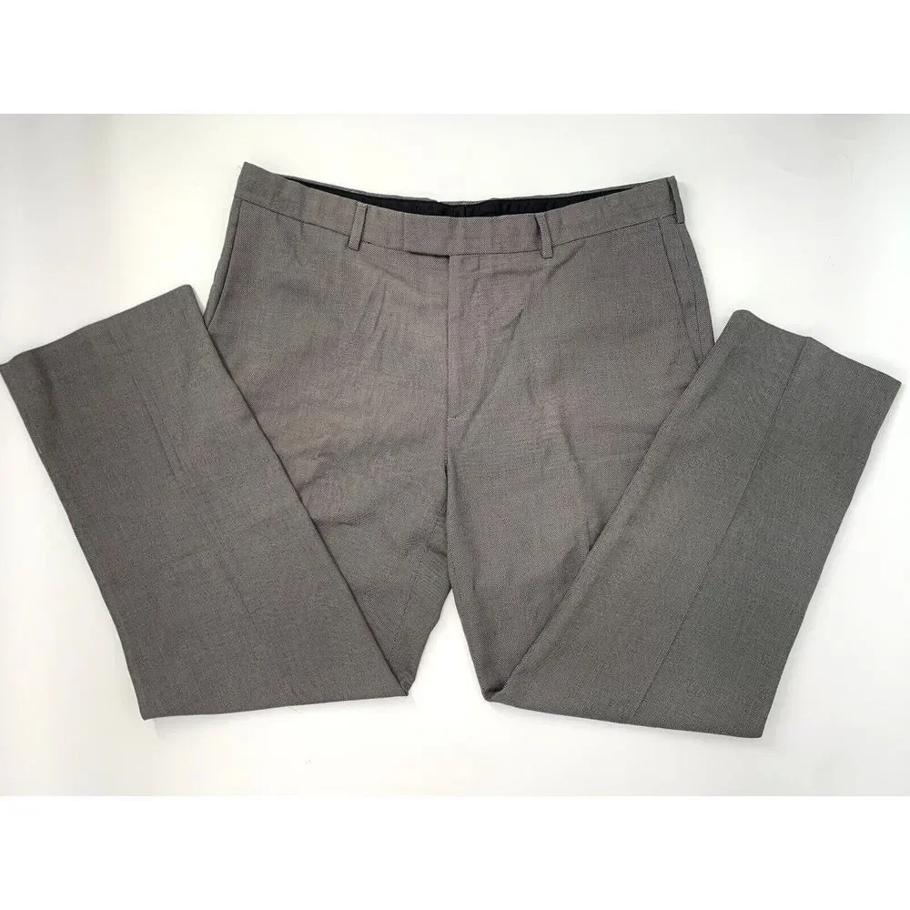Perry Ellis Modern‎ Fit Brown Geometric Flat Front Men's Pants Size W38 L30